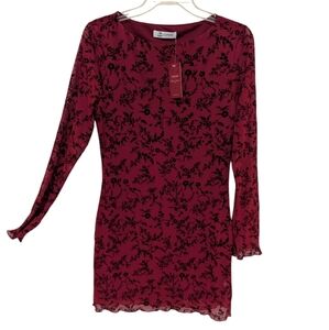 Cupshe Women's Red Floral Long Sleeve Dress